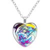 Anime HUNTER X HUNTER Glass Cabochon Heart Shaped Pendant Necklace For Friends Birthday Gift Jewelry 1 - Hunter x Hunter Store