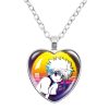 Anime HUNTER X HUNTER Glass Cabochon Heart Shaped Pendant Necklace For Friends Birthday Gift Jewelry 2 - Hunter x Hunter Store