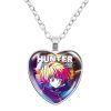 Anime HUNTER X HUNTER Glass Cabochon Heart Shaped Pendant Necklace For Friends Birthday Gift Jewelry 5 - Hunter x Hunter Store