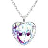 Anime Hunterxhunter Heart Pendant Necklace Glass Cabochon Gon Killua Kurapika Leonio Hisoka For Fans Gift Jewelry 4 - Hunter x Hunter Store