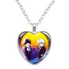 Anime Hunterxhunter Heart Pendant Necklace Glass Cabochon Gon Killua Kurapika Leonio Hisoka For Fans Gift Jewelry 5 - Hunter x Hunter Store