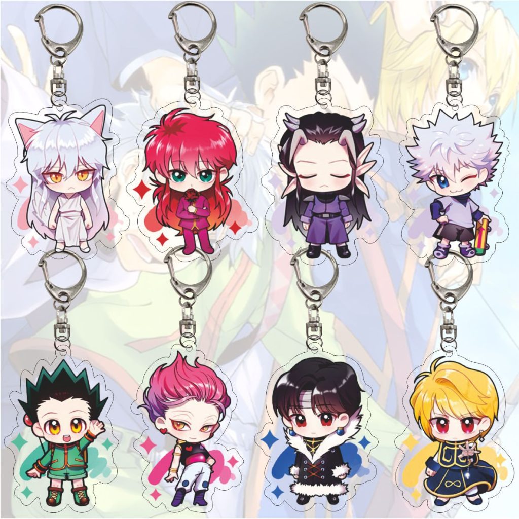 New Q Version Anime Hunter X Hunter Keychain Gon Freecss Killua Zoldyck Kurapika Acrylic Key Chain - Hunter x Hunter Store